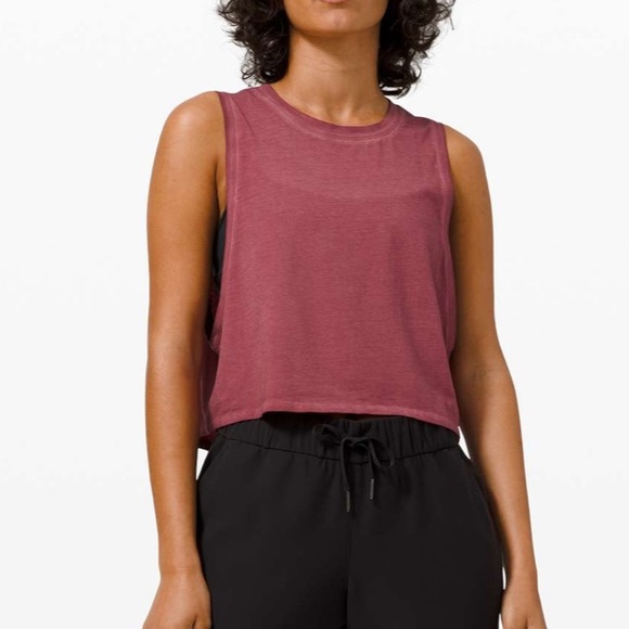 lululemon athletica Tops - Lululemon Cut Back Crop Tank Wash